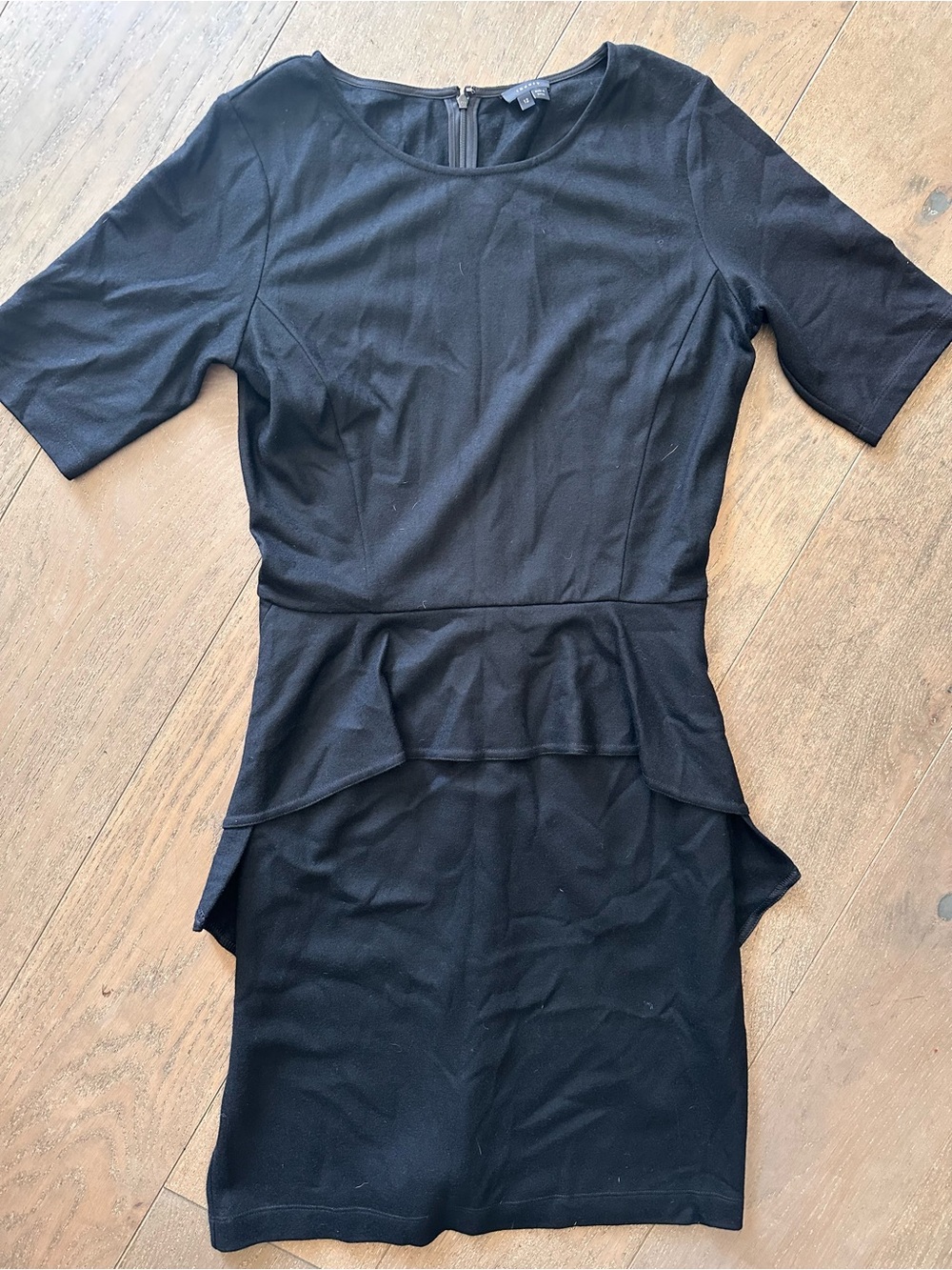 Theory Black Peplum Sheath Dress